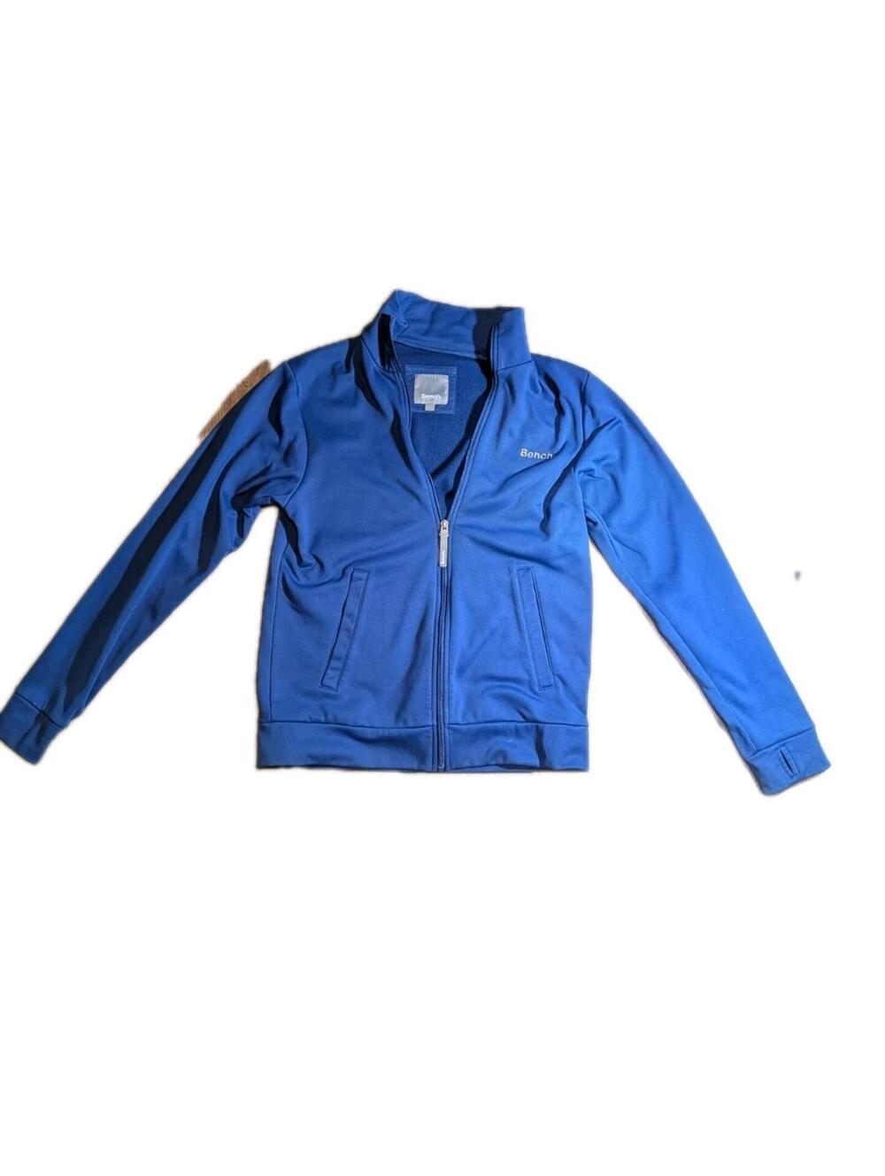 Bench Men's Blue Full Zip Long Sleeve Collared Sweatshirt, Size Medium